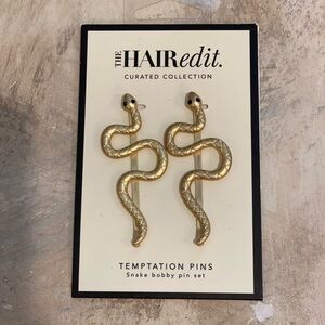 THE HAIR edit Gold Tone Snake bobby pin set  Year of the Snake!    NWT